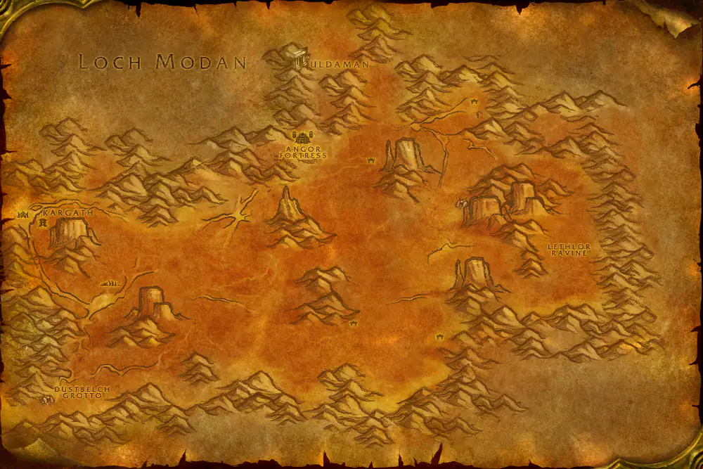 Zone map Badlands: Liquid Stone – markers: Accept, Turn in