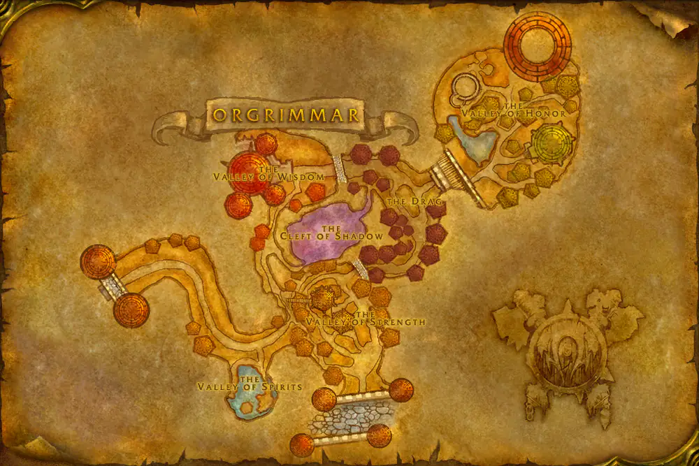 Zone map Orgrimmar: The Binding – markers: Accept, Turn in