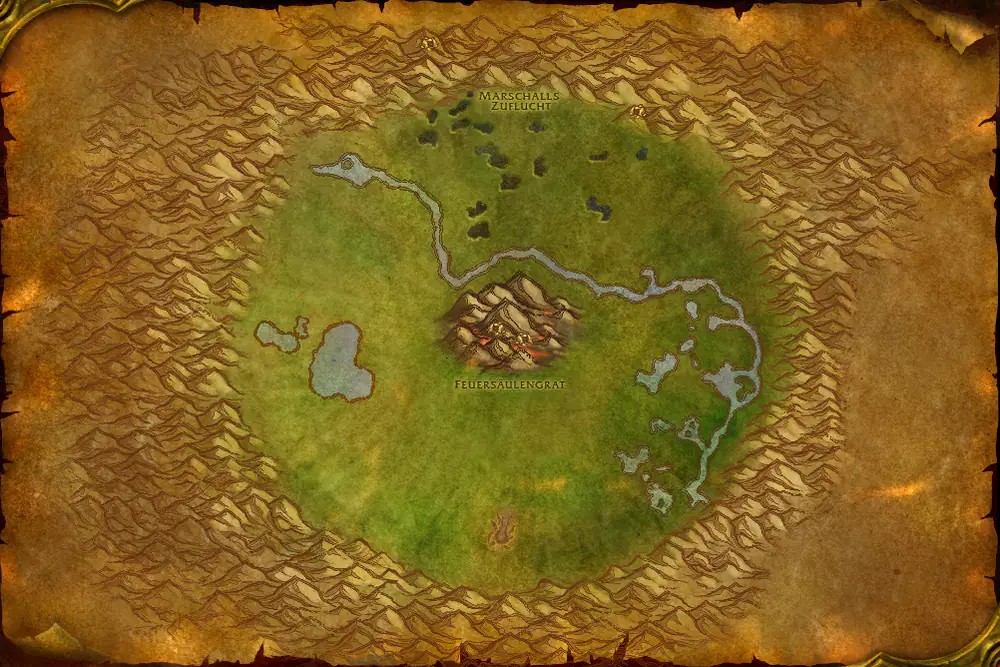 Gebietskarte Un'Goro-Krater: Urahne Donnerhorn – Markierungen: Annehmen, Abgeben